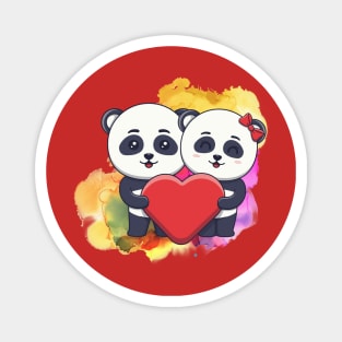 Cute Panda with Love  - Adorable Panda - Kawaii Panda Magnet